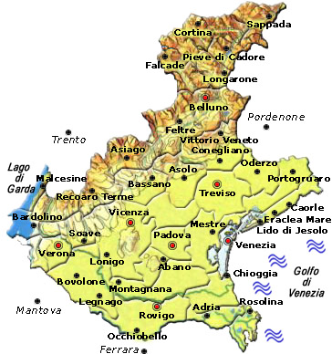 Mappa regione Veneto