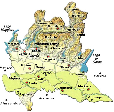 Mappa regione Lombardia