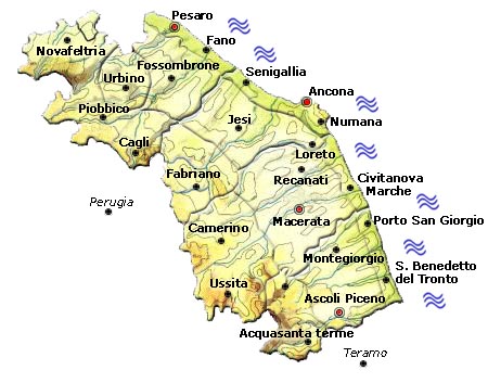 Mappa regione Marche